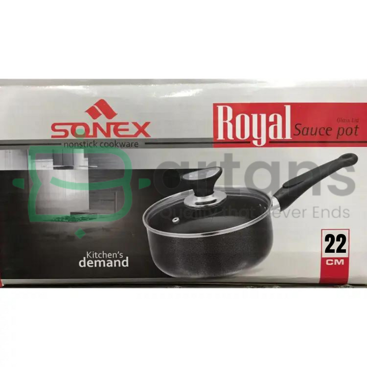 Sonex Premium Multi Layered 22CM Nonstick Royal Sauce Pans With Glass Lids.
