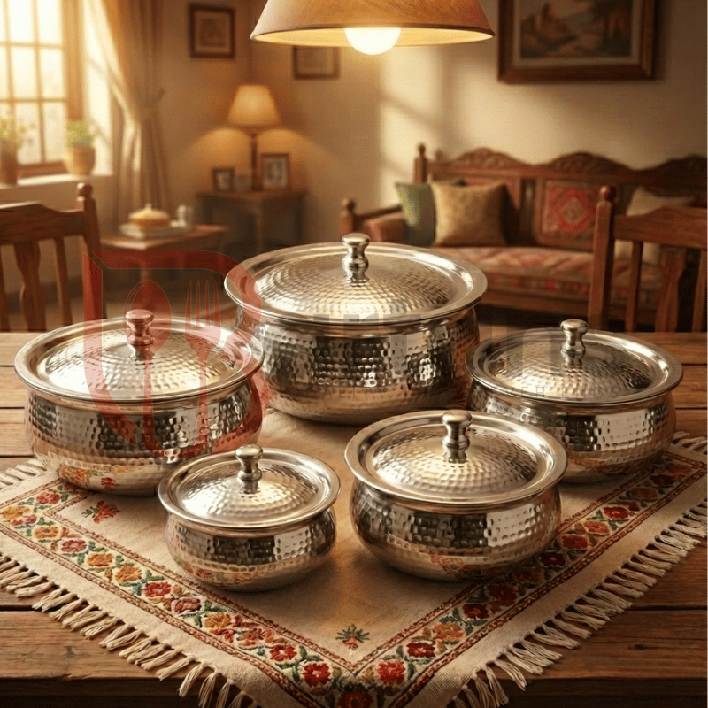 Stainless Steel Premium Quality Hammered Serving Handi