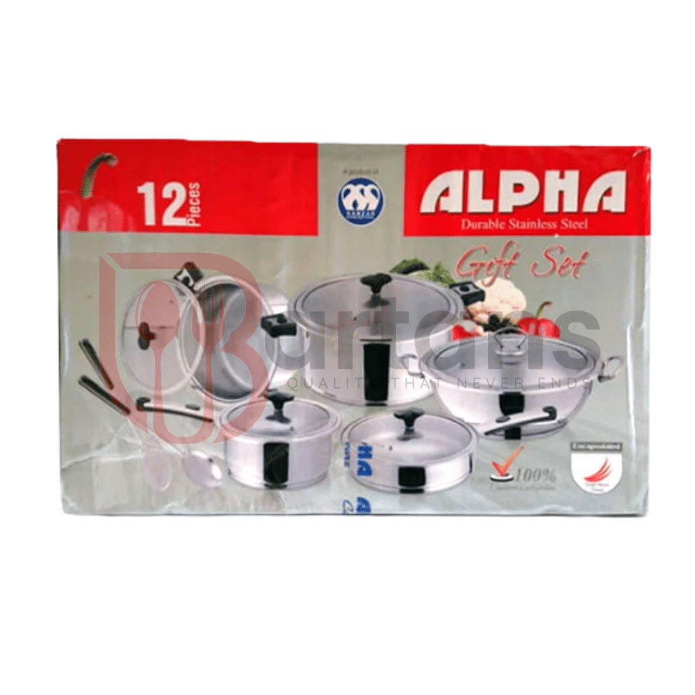 Alpha Stainless Steel Encapsulated Bottom Cookware 12PCS Giftsets