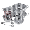 Alpha Stainless Steel Encapsulated Bottom Cookware 12PCS Giftsets