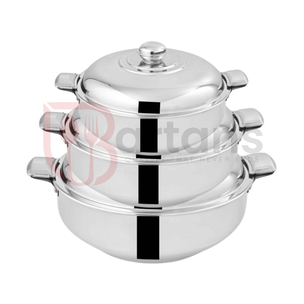 Rex Stainless Steel Premium Quality 03PCS Hotpots Sets