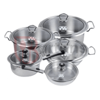 Alpha Stainless Steel Encapsulated Bottom Cookware 12PCS Giftsets