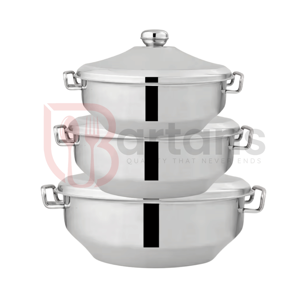 Royal Stainless Steel Premium Quality 03PCS Hotpots Sets