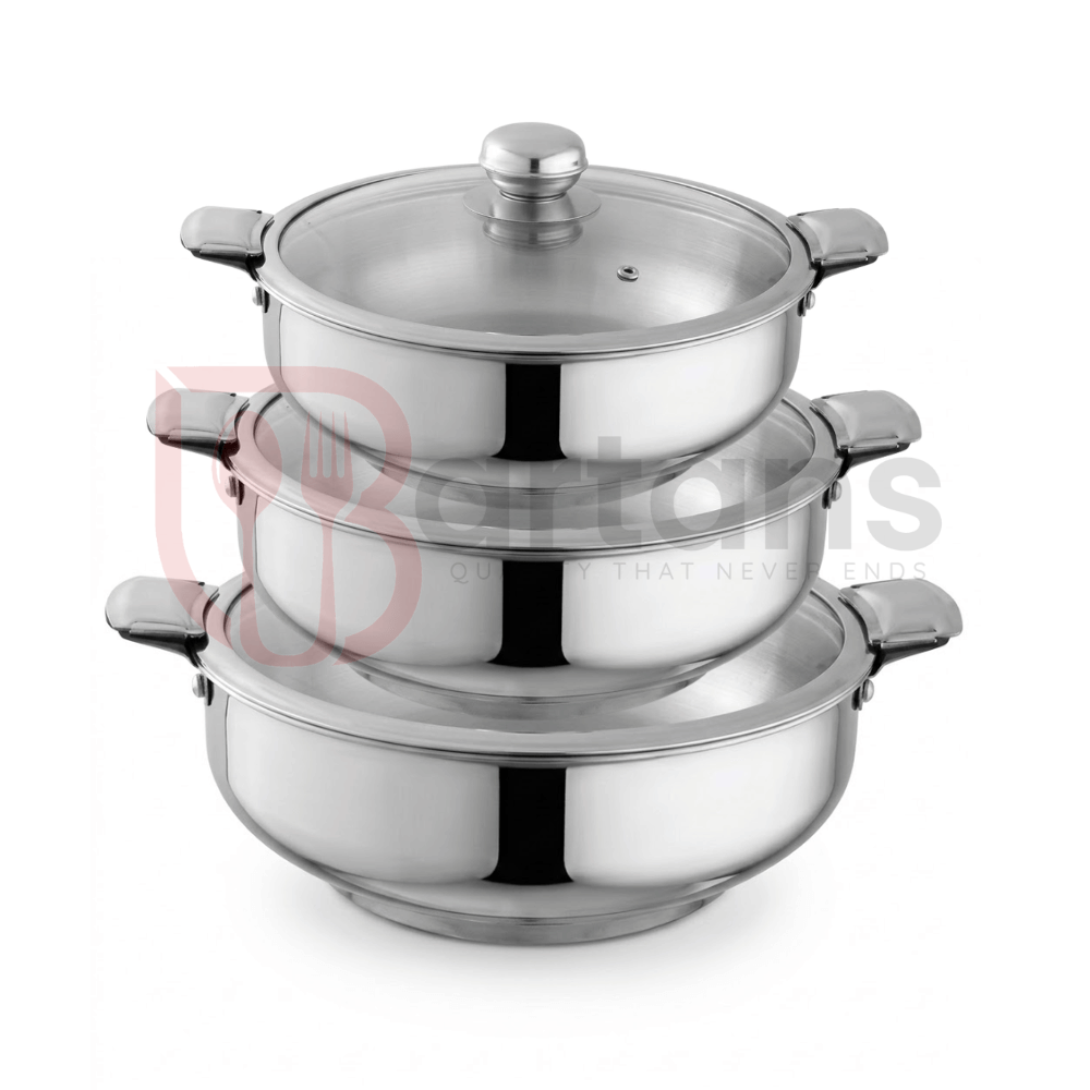 Max Stainless Steel Premium Quality 03PCS Hotpots Sets