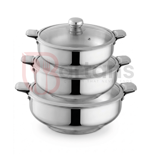 Max Stainless Steel Premium Quality 03PCS Hotpots Sets
