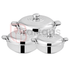 Rex Stainless Steel Premium Quality 03PCS Hotpots Sets