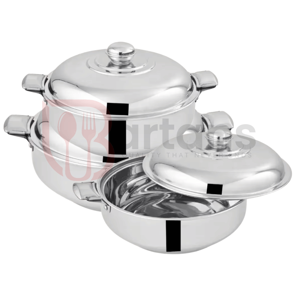Rex Stainless Steel Premium Quality 03PCS Hotpots Sets