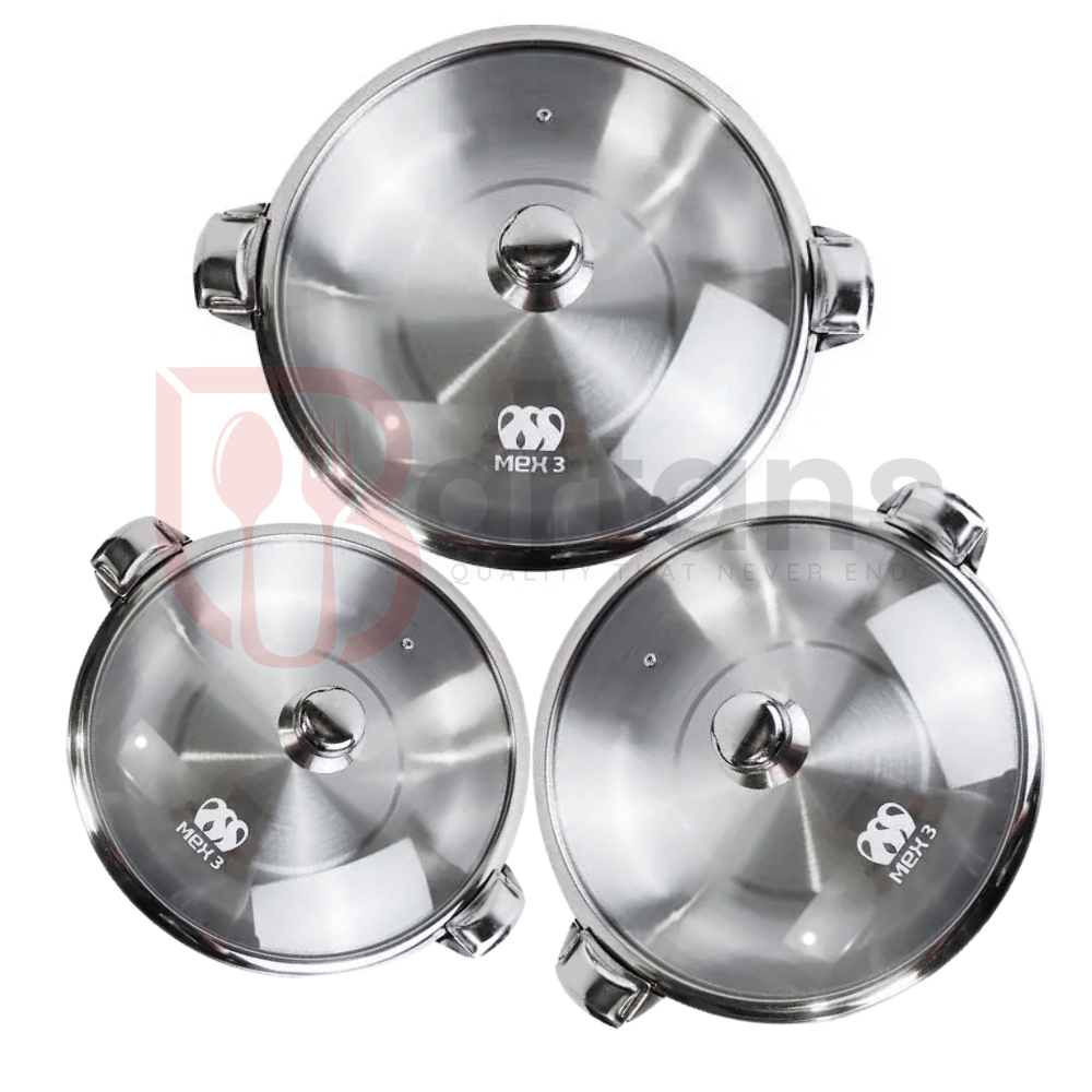 Max Stainless Steel Premium Quality 03PCS Hotpots Sets