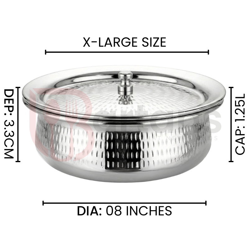 Stainless Steel Premium Quality Hammered Serving Handi