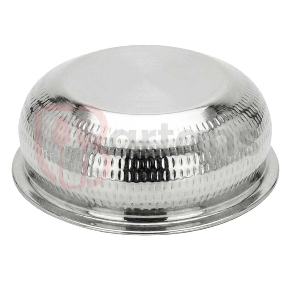 Stainless Steel Premium Quality Hammered Serving Handi with Glass Lids 03