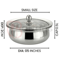 Stainless Steel Premium Quality Serving Handi with Glass Lids