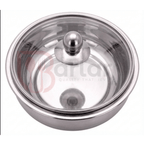 Stainless steel pot with glass lid on a white background,